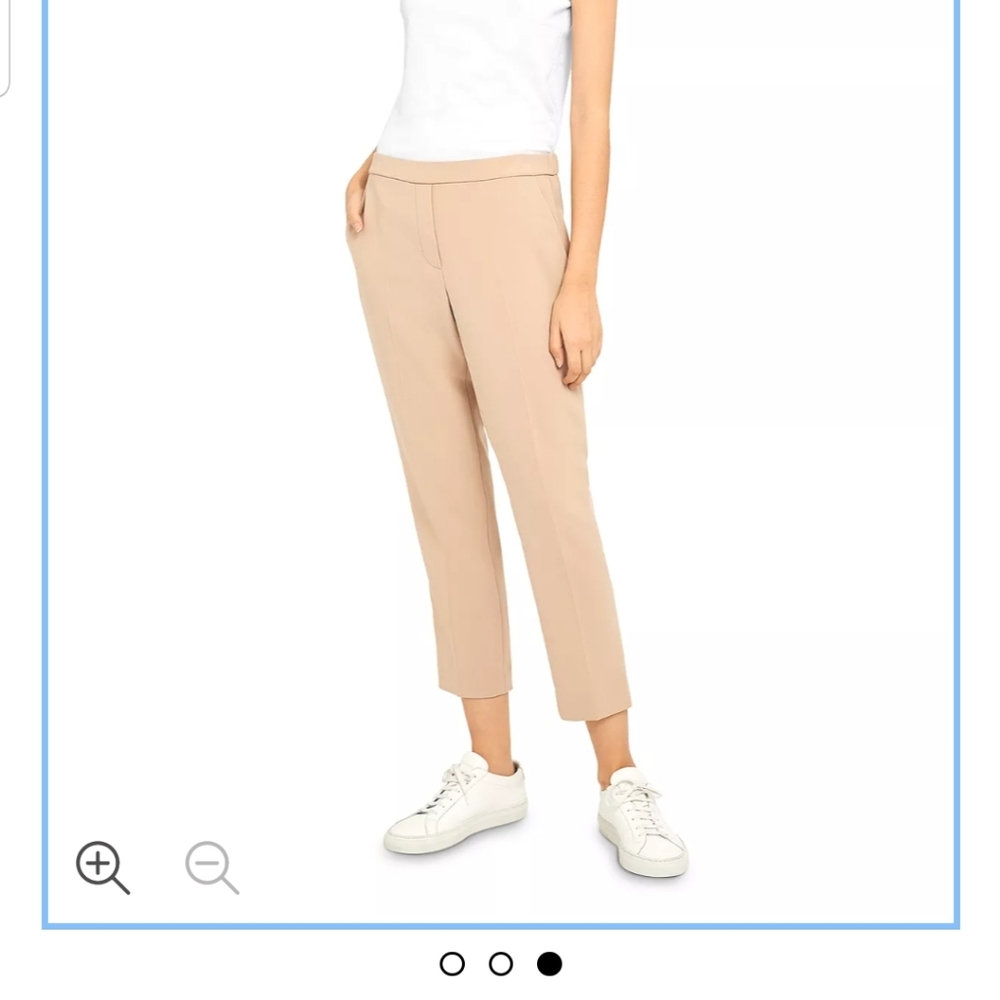 Theory trecca pull on good wool suiting pant, nude